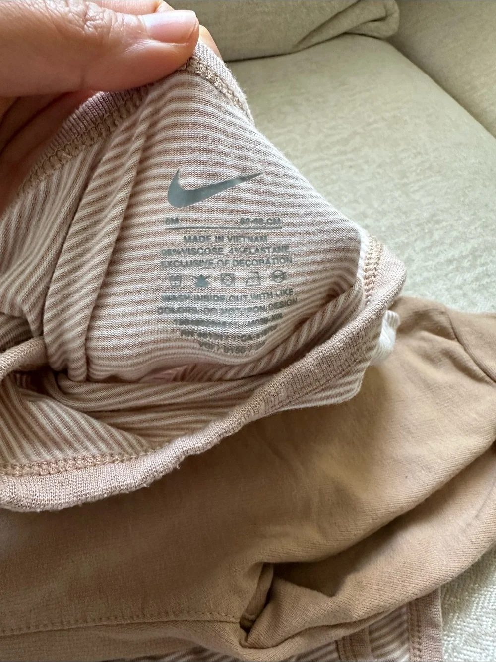 Nike Neutral Tan Baby Bodysuit & Sweatpant Set
